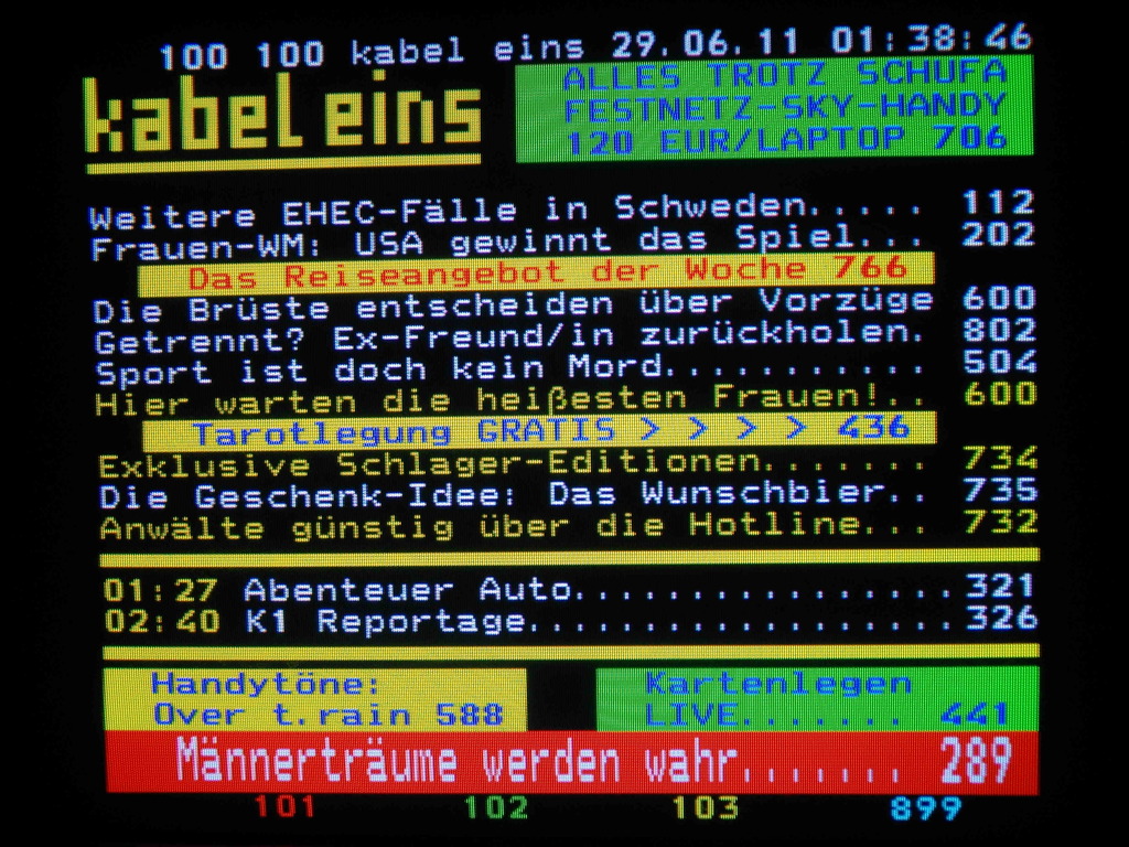 Teletext Kabel eins