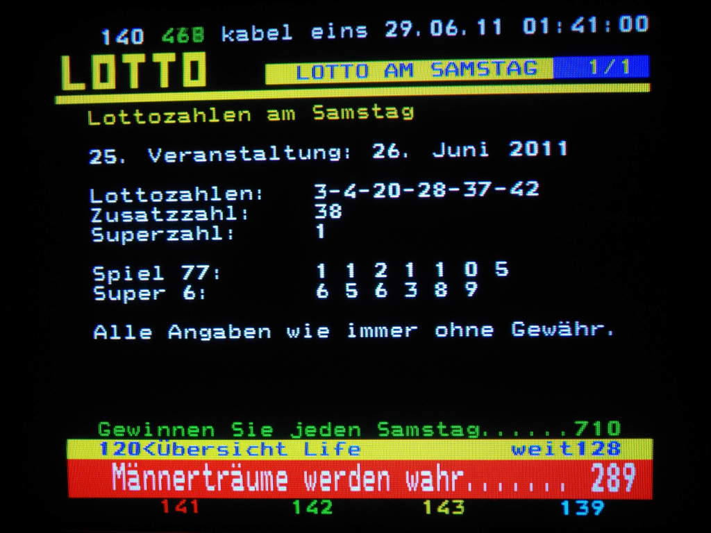 Teletext Kabel eins