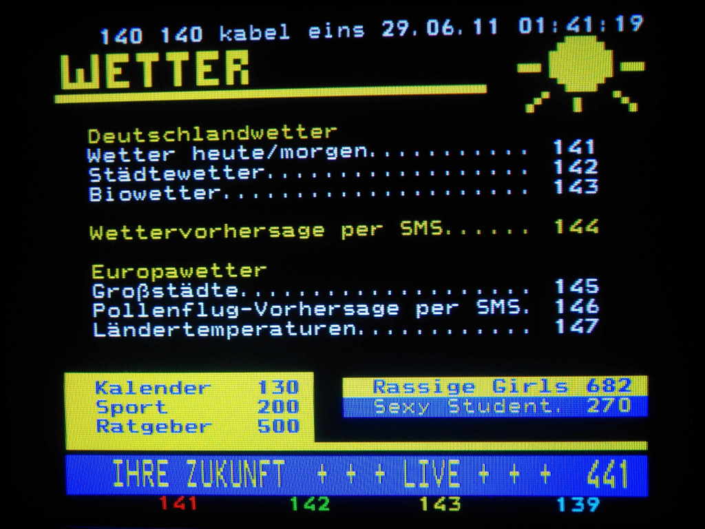 Teletext Kabel eins