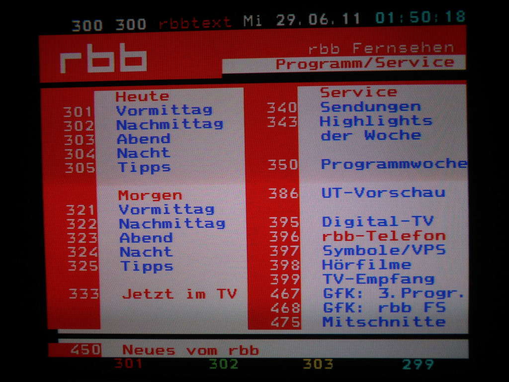 Teletext rbb Fernsehen