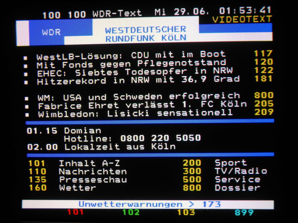 Teletext WDR Fernsehen