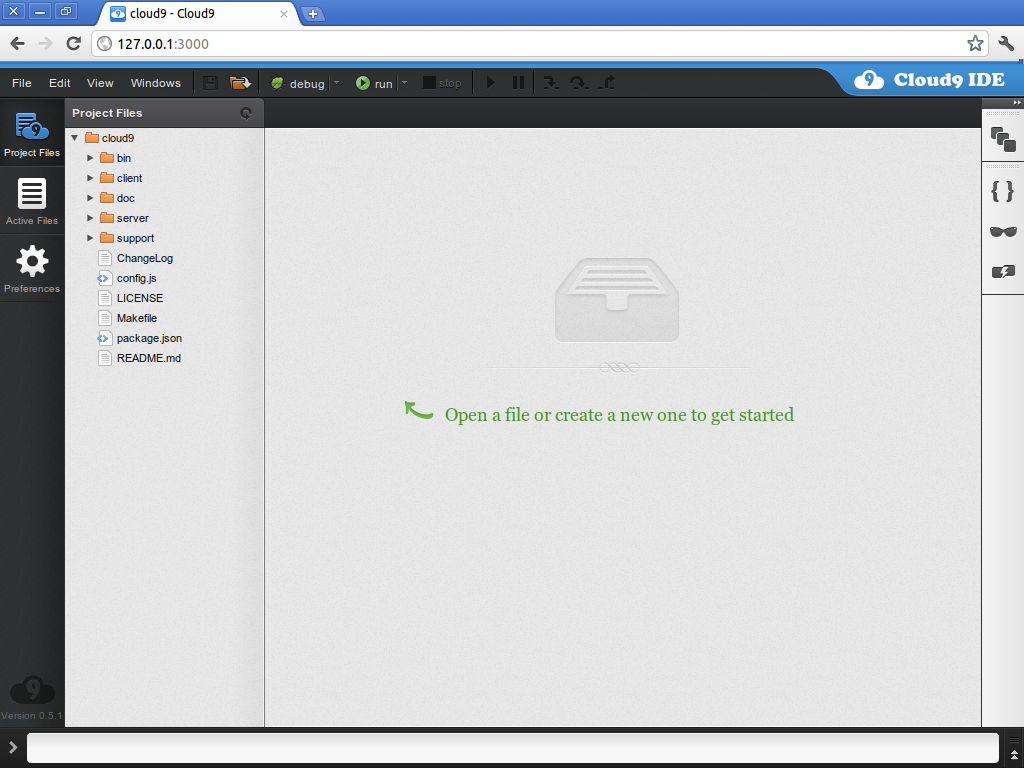 Cloud9 IDE Screenshot