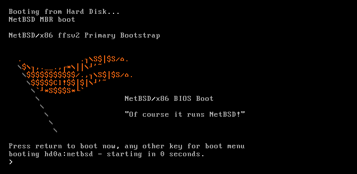 NetBSD ASCII Flag in the bootloader